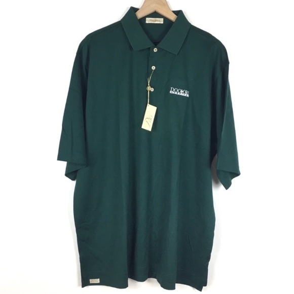 PETER MILLAR Polo Shirt Short Sleeve Doctors Hospital Green Golf Size XL NWT - Picture 1 of 7